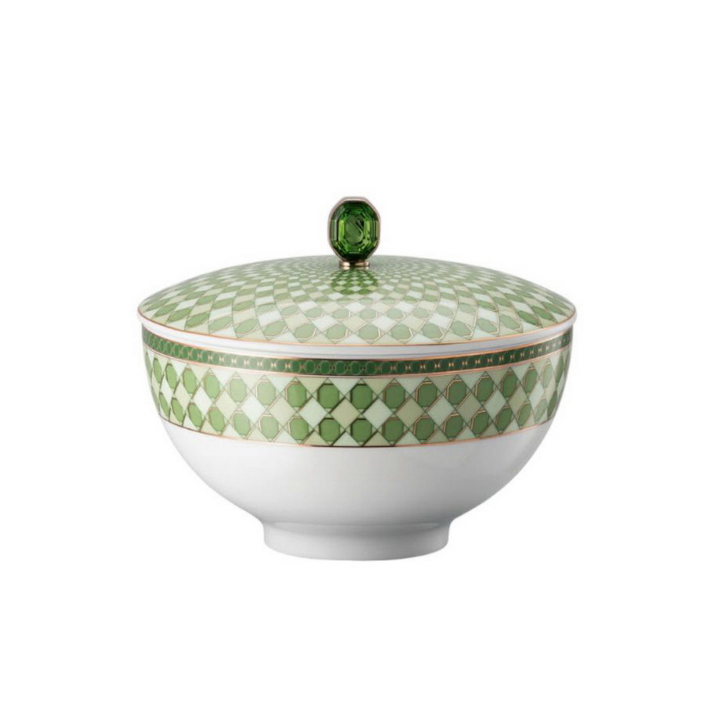 SWAROVSKI - BOWL C/TAPA 15CM GREEN, 15381,ROSENTHAL