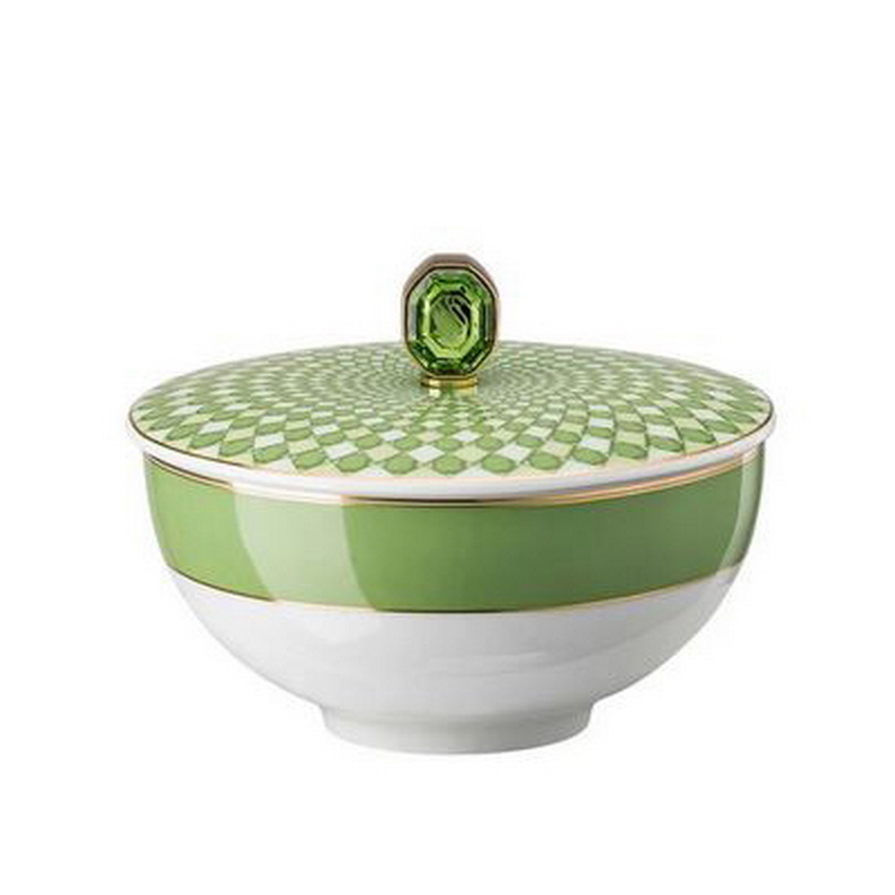 SWAROVSKI - BOWL C/TAPA GREEN 12CM, 13350,ROSENTHAL