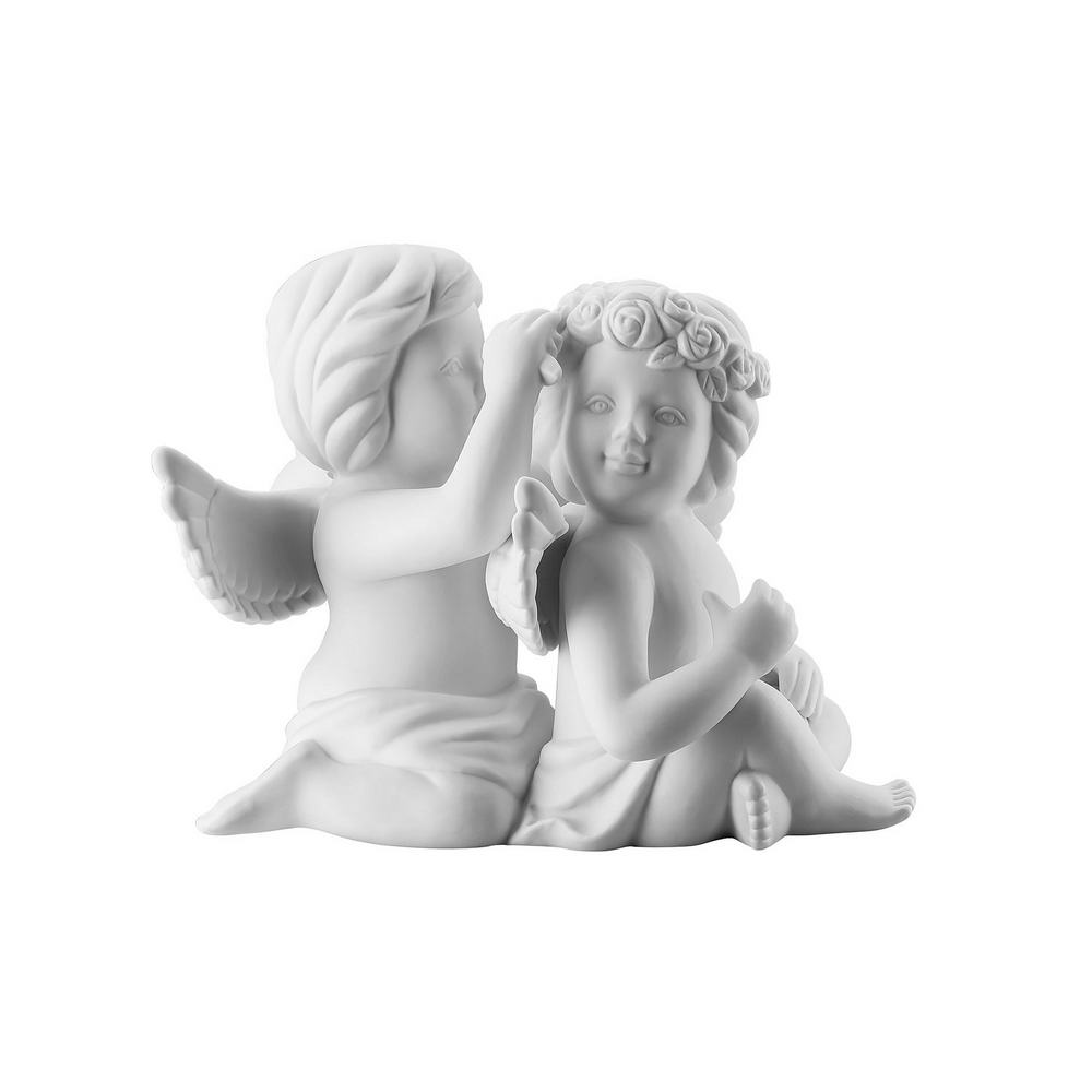 ANGEL PAR C/CORONA FLORES BLANCO MATE 6cm 90529, ROSENTHAL