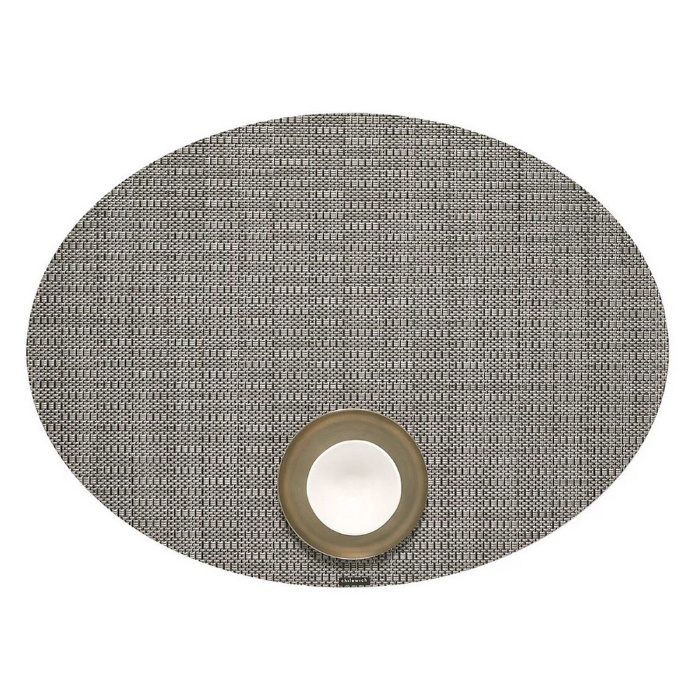 THATCH OVAL PEWTER 14*19, 100618-004, CHILEWICH