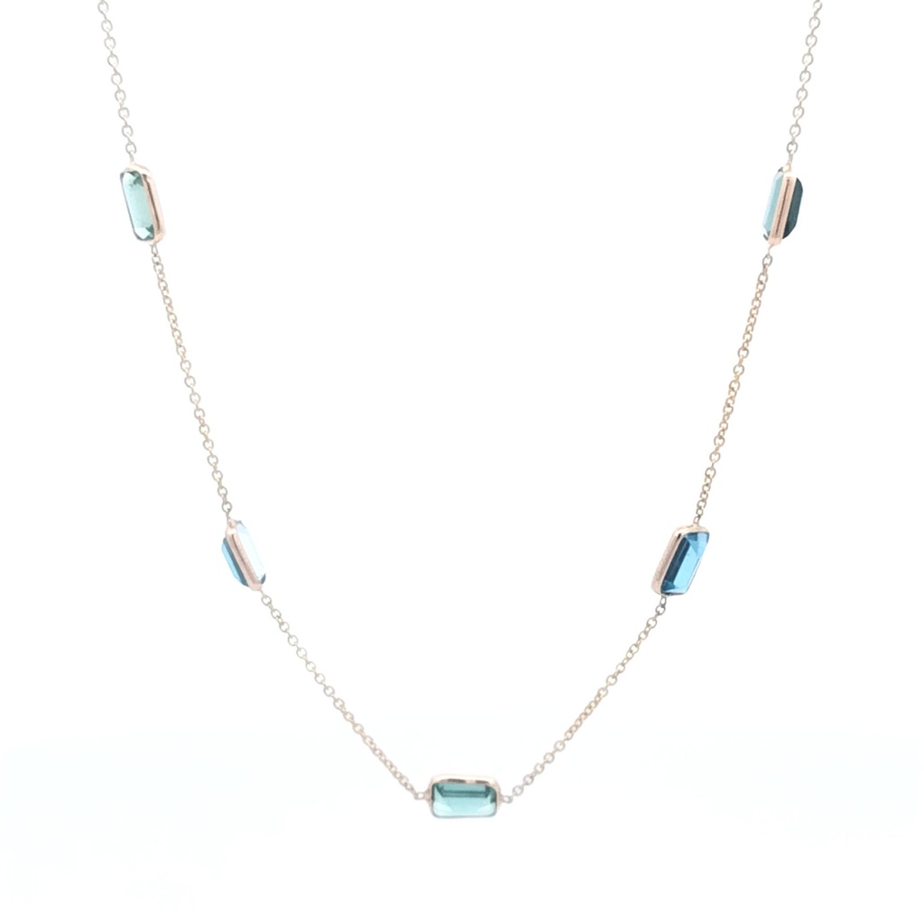 COLLAR A,TOURMAL G,TOPAZ AZUL RECT,KMC6821,PRENZO