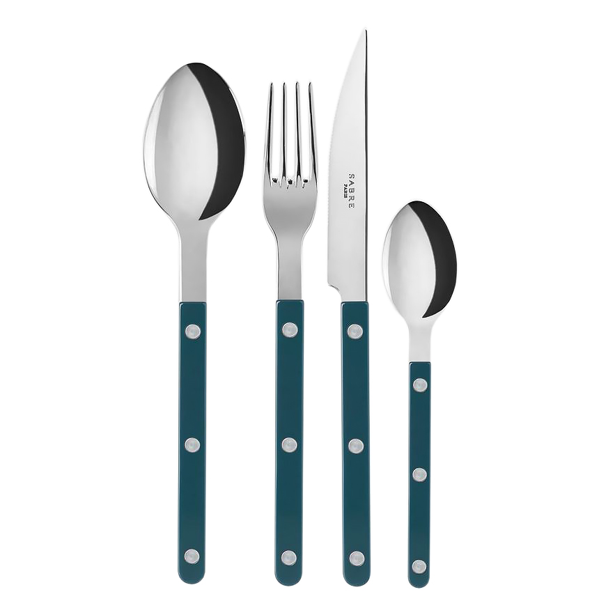 1BISTROT SOLID, CUBIERTOS SET X 24 AQUAMARINE, SABRE