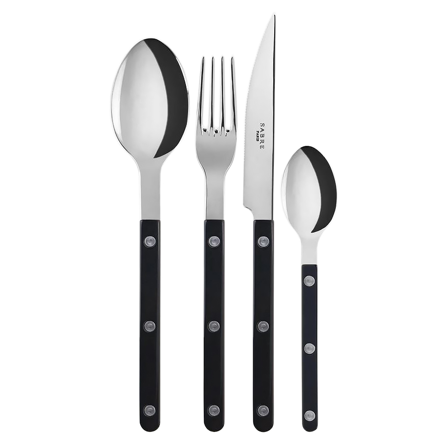 1BISTROT SOLID, CUBIERTOS SET X 24 BLACK, SABRE