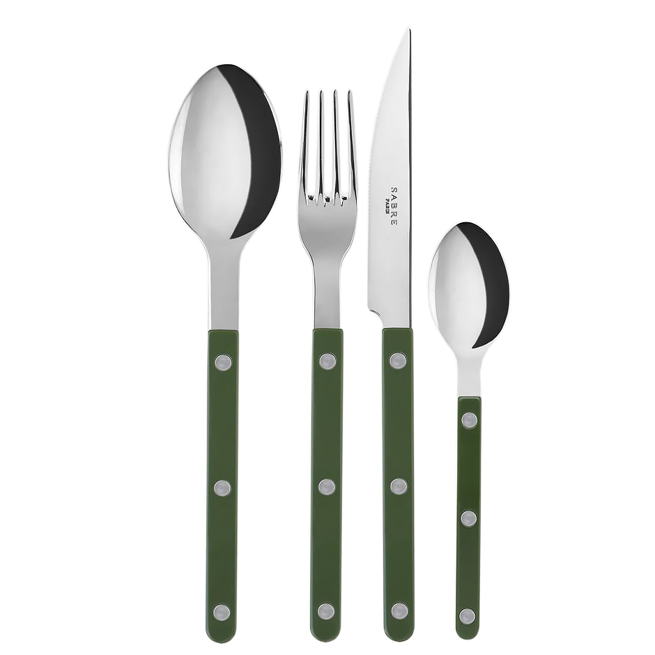 1BISTROT SOLID, CUBIERTOS SET X 24 DARK GREEN, SABRE