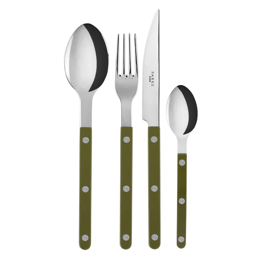 1BISTROT SOLID,CUBIERTOS SET X 24 GREEN FERN,SABRE