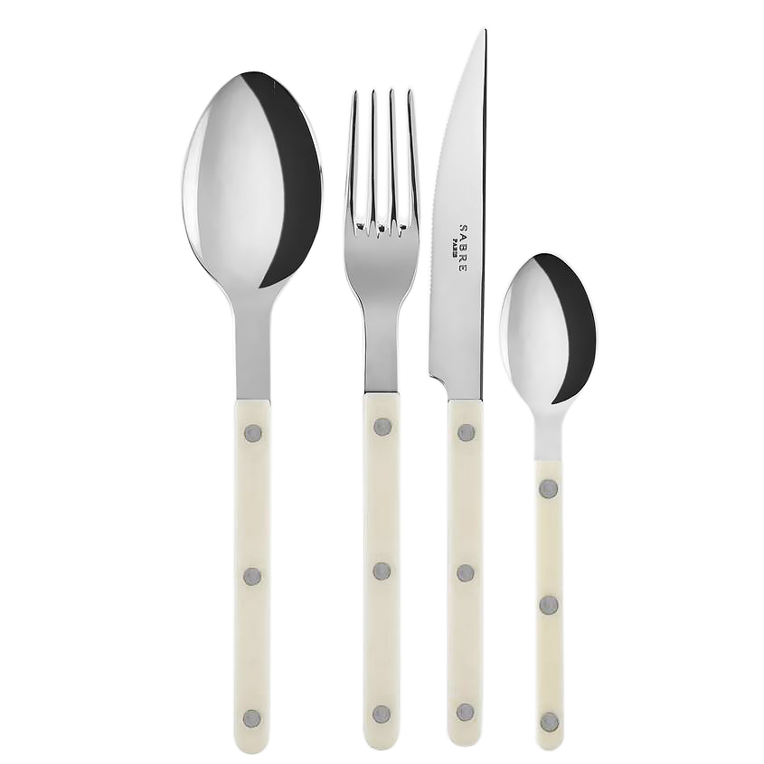 1BISTROT SOLID, CUBIERTOS SET X 24 IVORY, SABRE