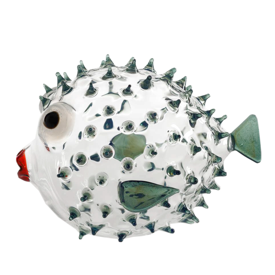 ADORNO - PUFFERFISH DECORATIVE TEAL,IT645,LUNARDON