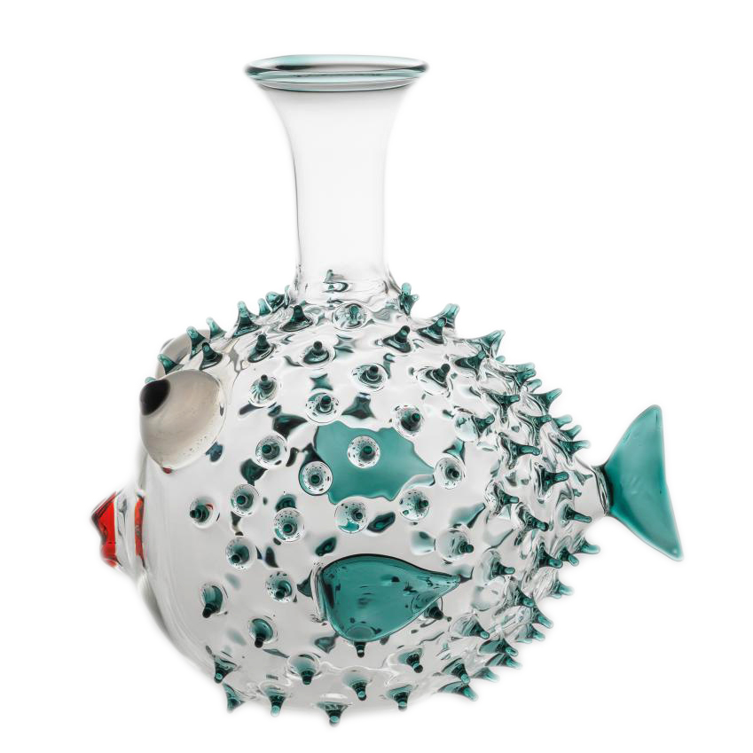 GARRAFA - PUFFERFISH DECANTER TEAL,IT643,LUNARDON