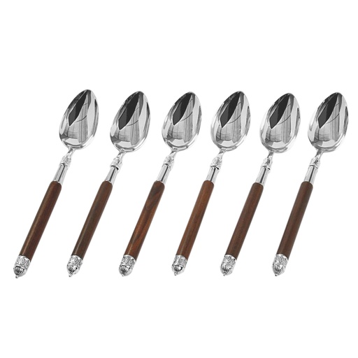 [1040100048] CUBIERTOS - MANCORA CUCHARAS CAFE SET 6PZS MAD/PLATA AFTP106/M.