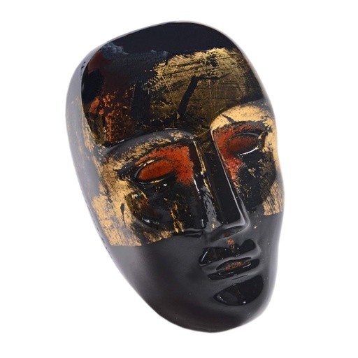 [1160100001] BRAINS FIGURA CABEZA NEGRO / DORADO 7090898, 7090898, KOSTA BODA