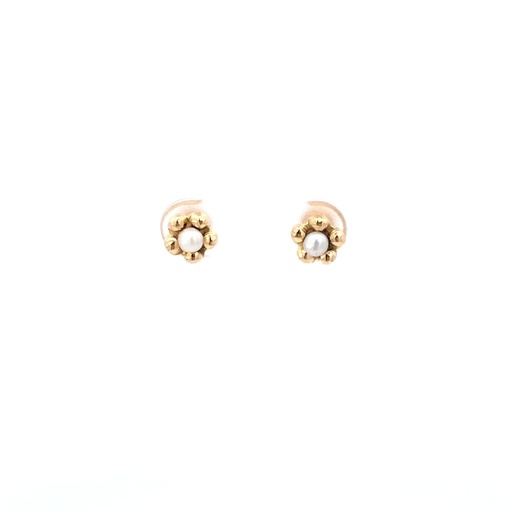 [1060090091] ARETE flor con perla 5 petalos BB, 1.68 gr, STAR