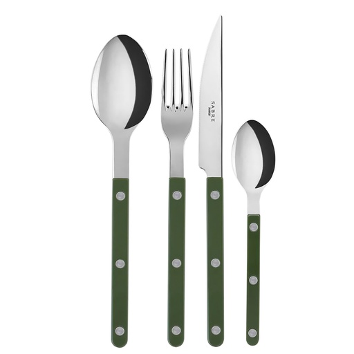 [1020590027] 1BISTROT SOLID, CUBIERTOS SET X 24 DARK GREEN, SABRE