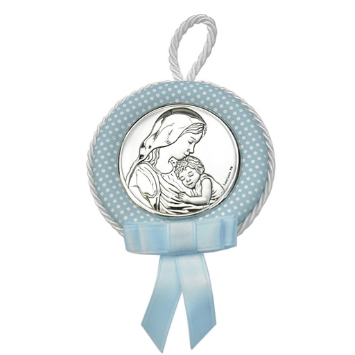 [1190040011] MEDALLA CUNA VIRGEN C NIÑO CELESTE 10496 2C 11CM, 10496 2C, VALENTI