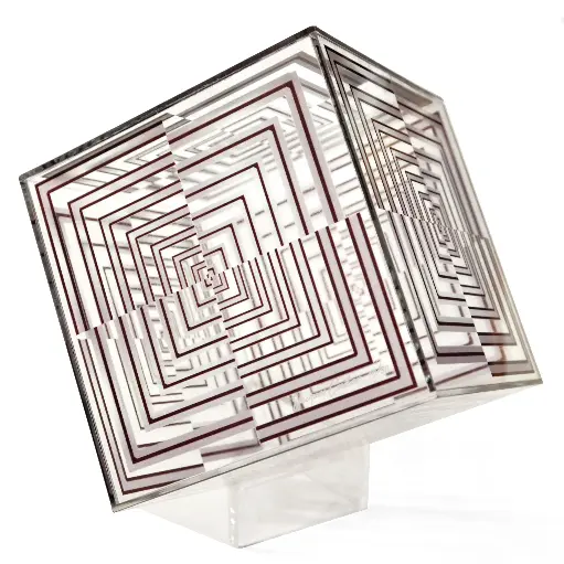 [1050130013] CUBO ACRIL CINETICO PLATA 15*15